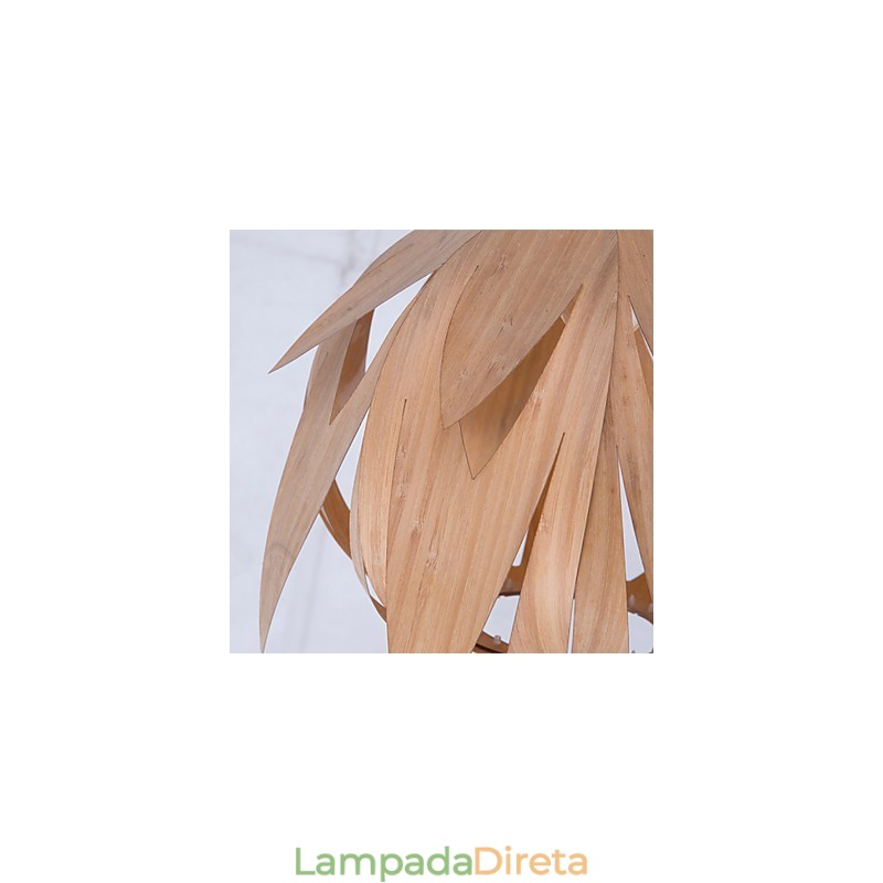 Lustre de bambu vintage criativo para casa com gaiola para pássaros