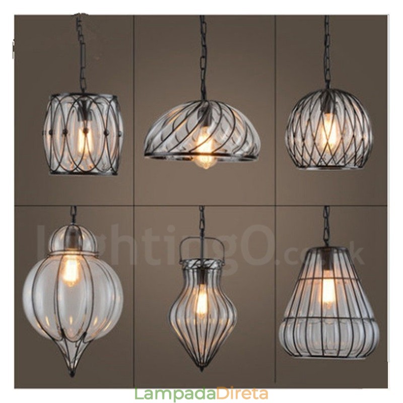 1 luz vintage café vidro pingente luz loft pingente lâmpada