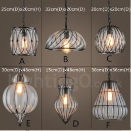 1 luz vintage café vidro pingente luz loft pingente lâmpada