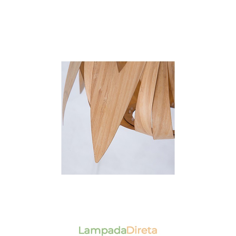 Lustre de bambu vintage criativo para casa com gaiola para pássaros