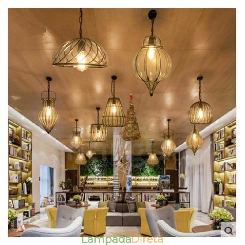 1 luz vintage café vidro pingente luz loft pingente lâmpada
