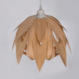 Lustre de bambu vintage criativo para casa com gaiola para pássaros