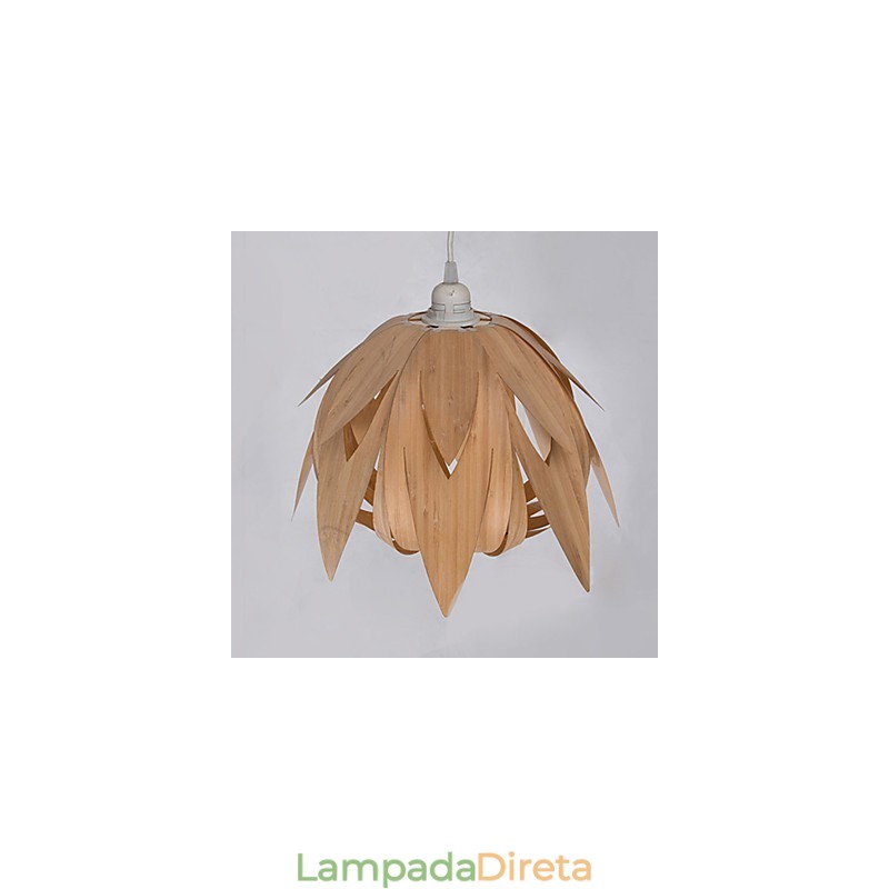 Lustre de bambu vintage criativo para casa com gaiola para pássaros