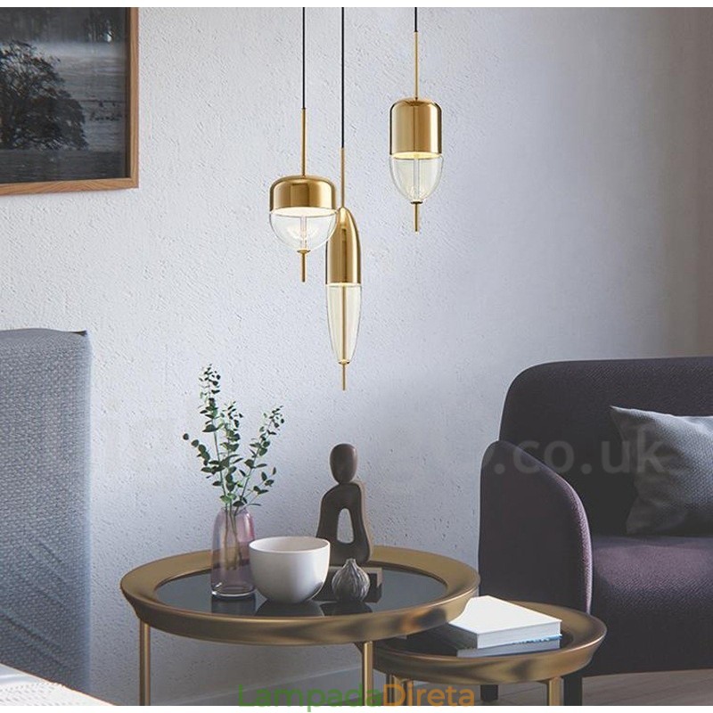 1 Luz Moderna Contemporânea Pendente De Vidro