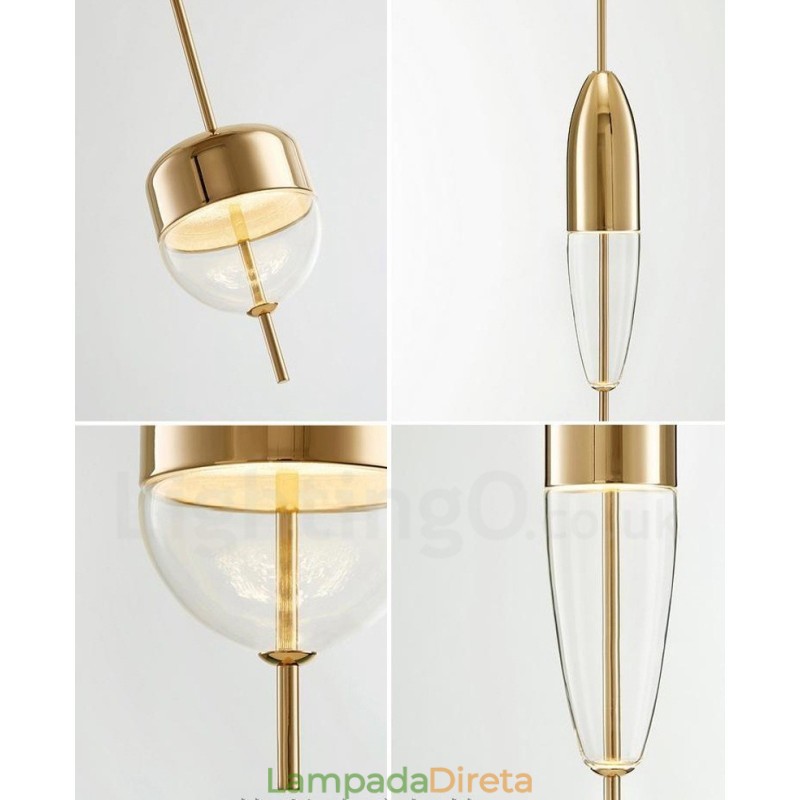 1 Luz Moderna Contemporânea Pendente De Vidro