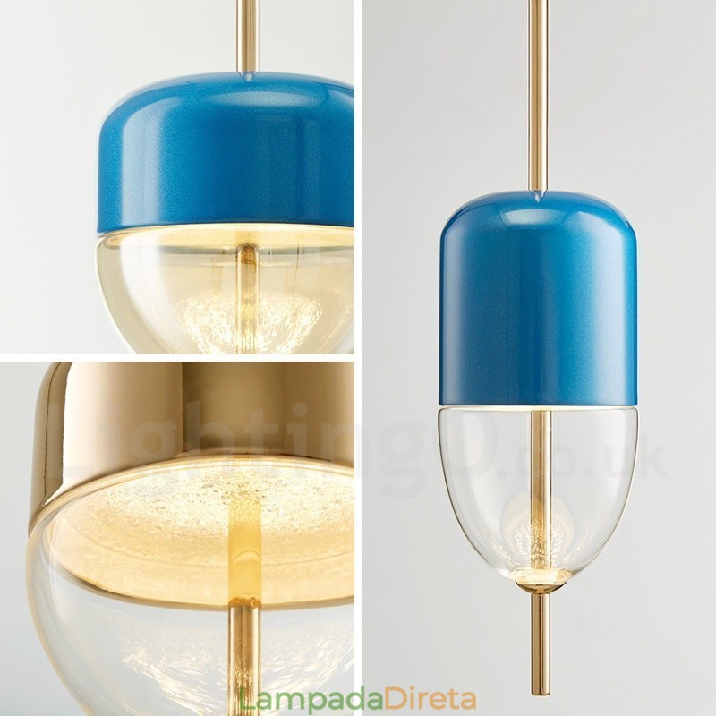 1 Luz Moderna Contemporânea Pendente De Vidro