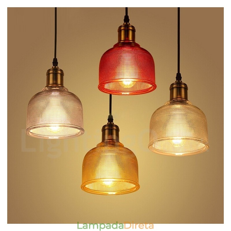 1 Luz Moderna Contemporânea Café Multi Cores Vidro Pendente Luz