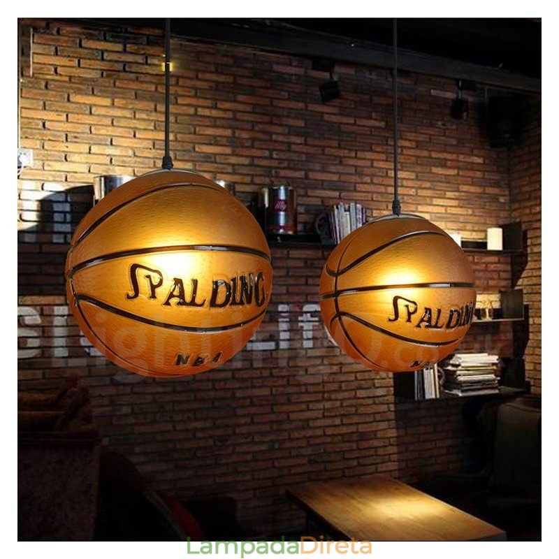 1 luz vintage moderna contemporânea basquete vidro sombra pingente luz