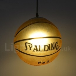1 luz vintage moderna contemporânea basquete vidro sombra pingente luz