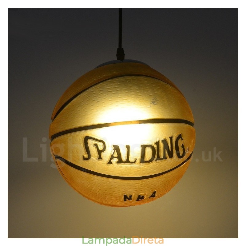 1 luz vintage moderna contemporânea basquete vidro sombra pingente luz