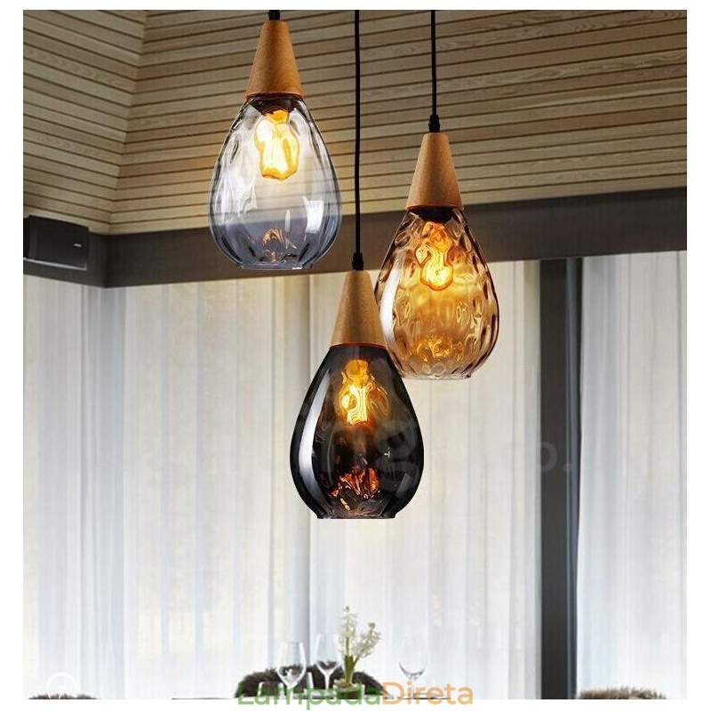 1 luz estilo nórdico moderno contemporâneo vidro pingente luz