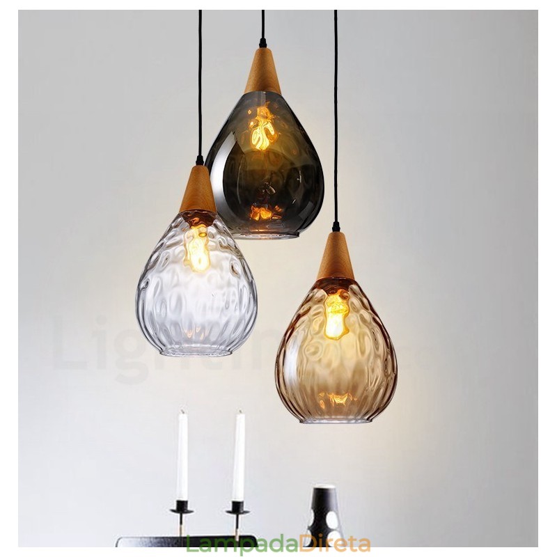 1 luz estilo nórdico moderno contemporâneo vidro pingente luz