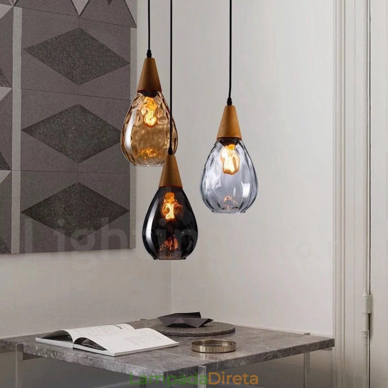 1 luz estilo nórdico moderno contemporâneo vidro pingente luz