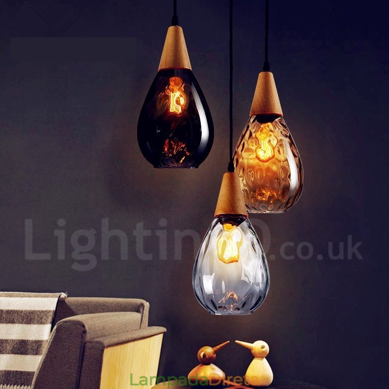 1 luz estilo nórdico moderno contemporâneo vidro pingente luz