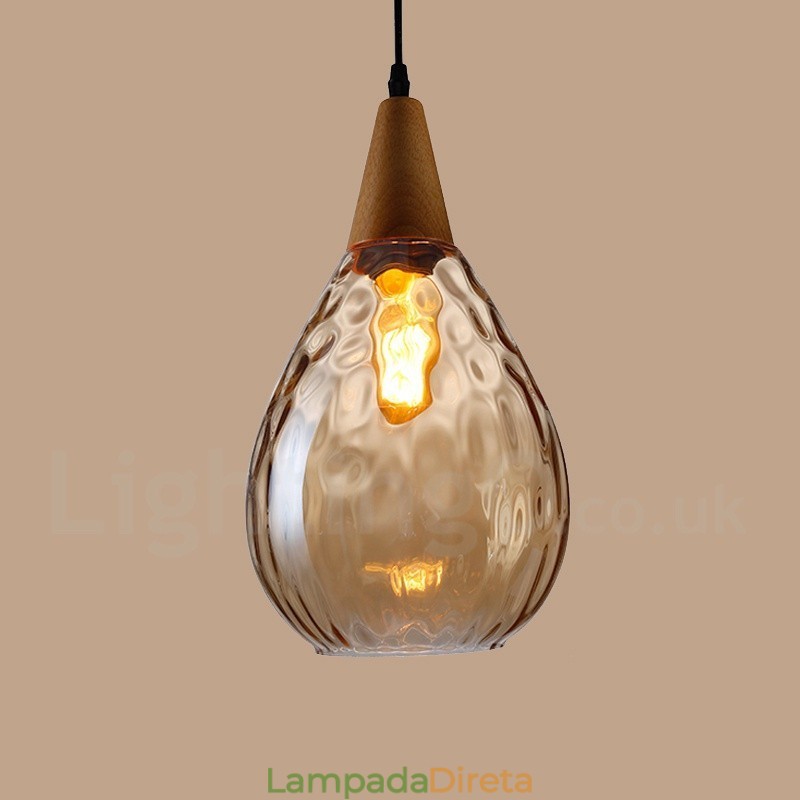 1 luz estilo nórdico moderno contemporâneo vidro pingente luz