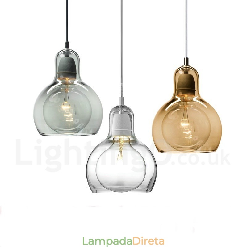 1 luz estilo nórdico moderno contemporâneo vidro pingente luz