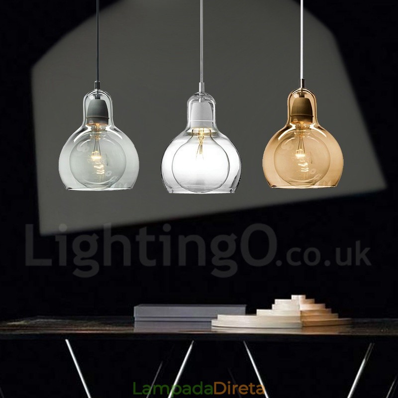 1 luz estilo nórdico moderno contemporâneo vidro pingente luz
