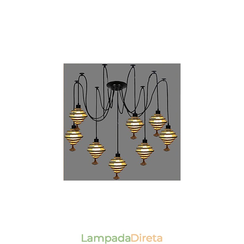 O lustre nórdico retrô Honeycomb Chandelier luminária The Heavenly Maids espalha flores.