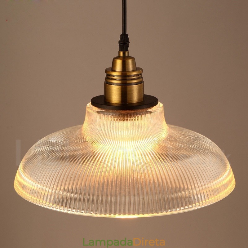 1 Luminária pendente de vidro vintage