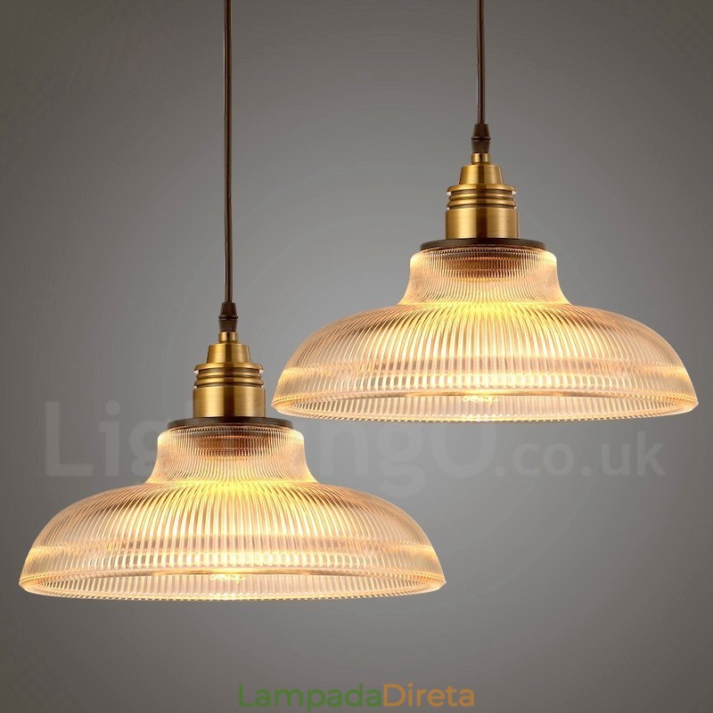 1 Luminária pendente de vidro vintage