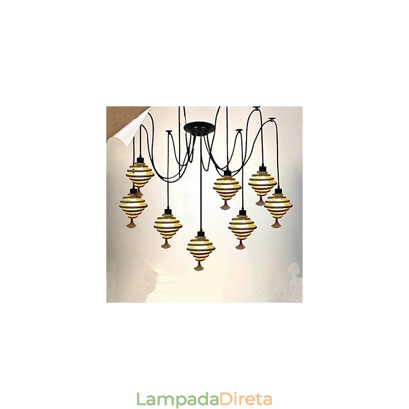 O lustre nórdico retrô Honeycomb Chandelier luminária The Heavenly Maids espalha flores.