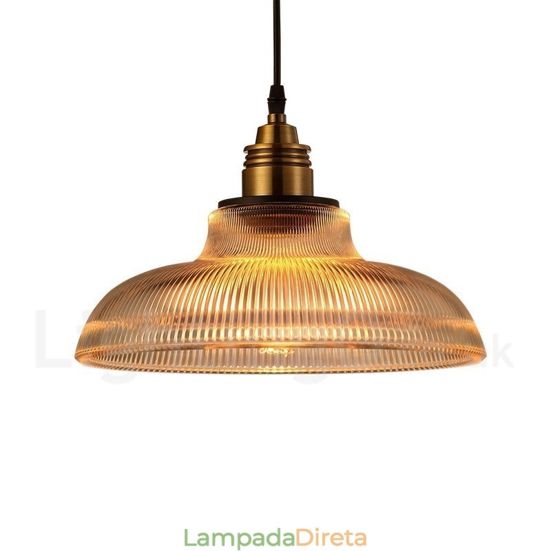 1 Luminária pendente de vidro vintage
