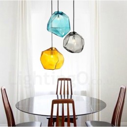 1 luminária pendente rústica Lodge com cúpula de vidro