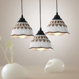 1 luz moderna contemporânea pendente com cúpula de cerâmica
