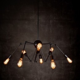 Lustre criativo de níquel escovado com 8 luzes
