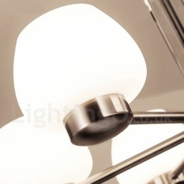 Lustre moderno contemporâneo de 6 luzes com cúpula de vidro