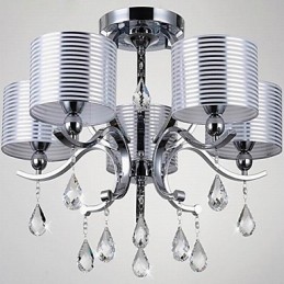 Lustre moderno de cristal K9 6 luzes