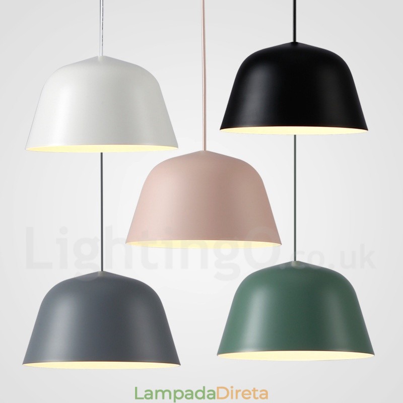 1 luz moderna contemporânea pendente de aço com sombra de liga de alumínio