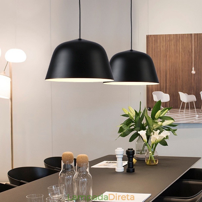 1 luz moderna contemporânea pendente de aço com sombra de liga de alumínio