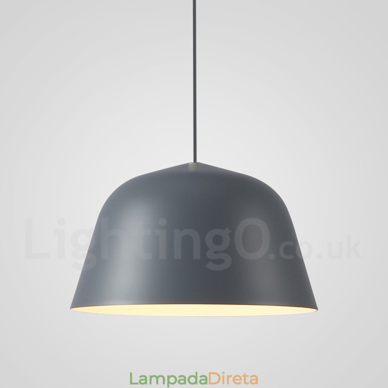 1 luz moderna contemporânea pendente de aço com sombra de liga de alumínio