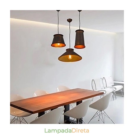 Lustre Mini Estilo Moderno Contemporâneo Metal 3 Luzes Pendentes Lustre Mini Estilo Moderno Contemporâneo Metal 3 Luzes Pendentes
