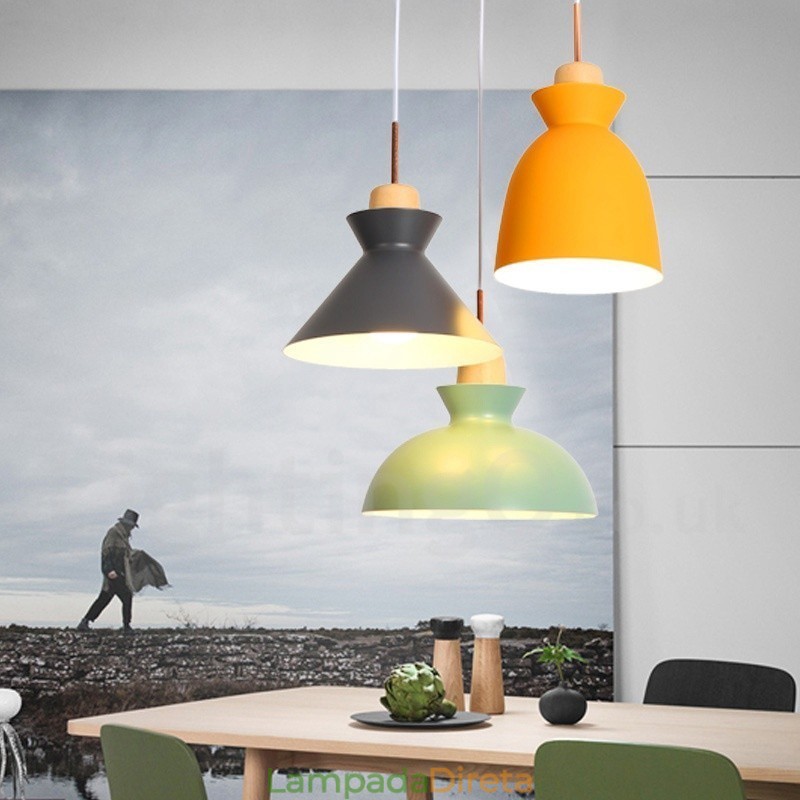 1 luz moderna contemporânea pendente de aço com sombra de liga de alumínio