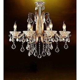 Lustre de cristal de ferro forjado de ouro de alta qualidade 8 luzes