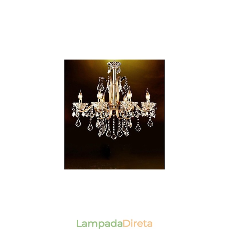 Lustre de cristal de ferro forjado de ouro de alta qualidade 8 luzes