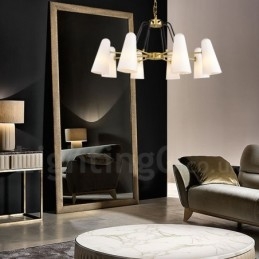 8 Luz Retro Rústico Luxo Latão Pendente Lâmpada Lustre com Sombra de Vidro
