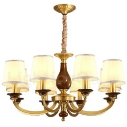 8 Luz Retro Rústico Luxo Latão Pendente Lâmpada Lustre com Sombra de Vidro