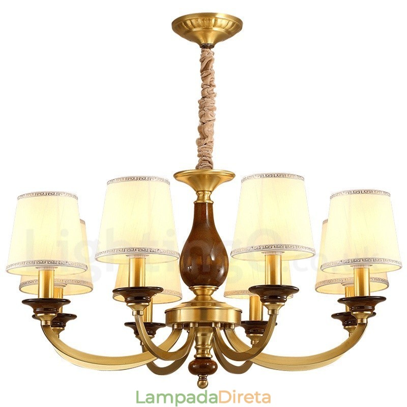 8 Luz Retro Rústico Luxo Latão Pendente Lâmpada Lustre com Sombra de Vidro