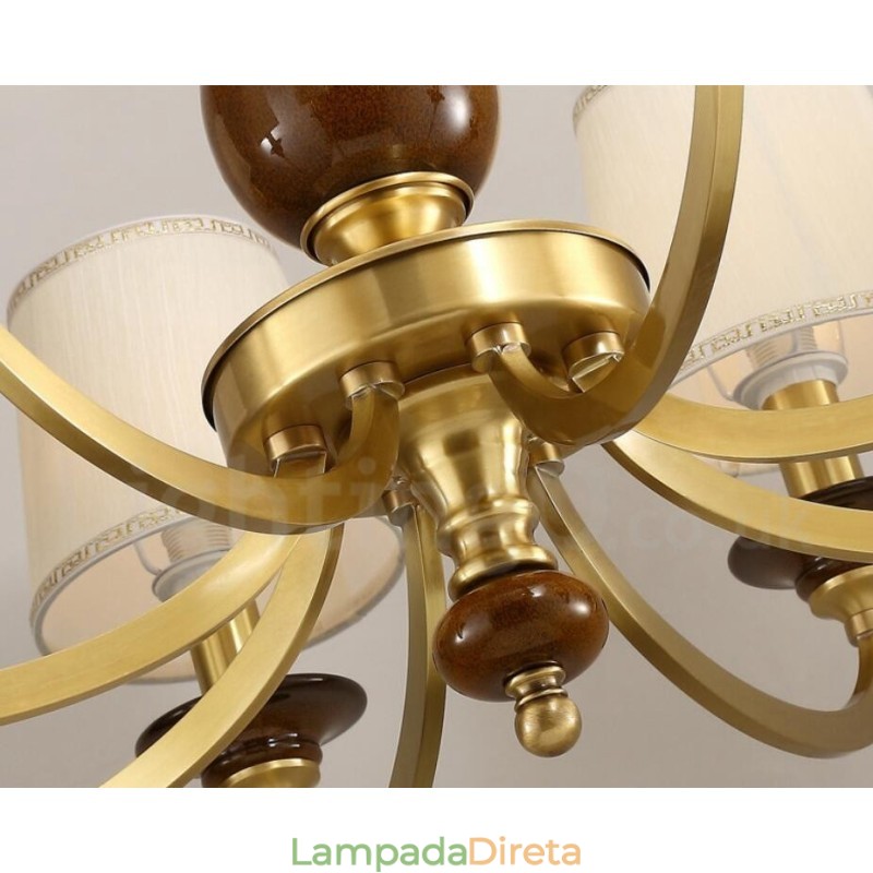 8 Luz Retro Rústico Luxo Latão Pendente Lâmpada Lustre com Sombra de Vidro