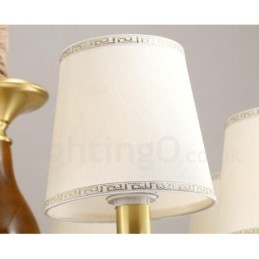 8 Luz Retro Rústico Luxo Latão Pendente Lâmpada Lustre com Sombra de Vidro