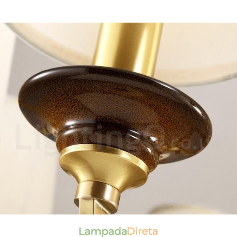 8 Luz Retro Rústico Luxo Latão Pendente Lâmpada Lustre com Sombra de Vidro