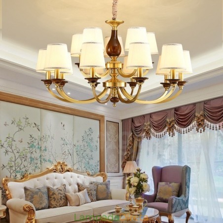 15 Luz Retro Rústico Luxo Latão Pendente Lâmpada Lustre com Sombra de Vidro 15 Luz Retro Rústico Luxo Latão Pendente Lâmpada Lustre com Sombra de Vidro