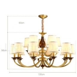 15 Luz Retro Rústico Luxo Latão Pendente Lâmpada Lustre com Sombra de Vidro