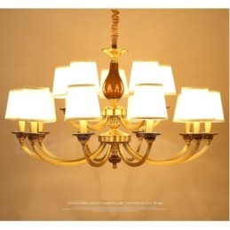 15 Luz Retro Rústico Luxo Latão Pendente Lâmpada Lustre com Sombra de Vidro