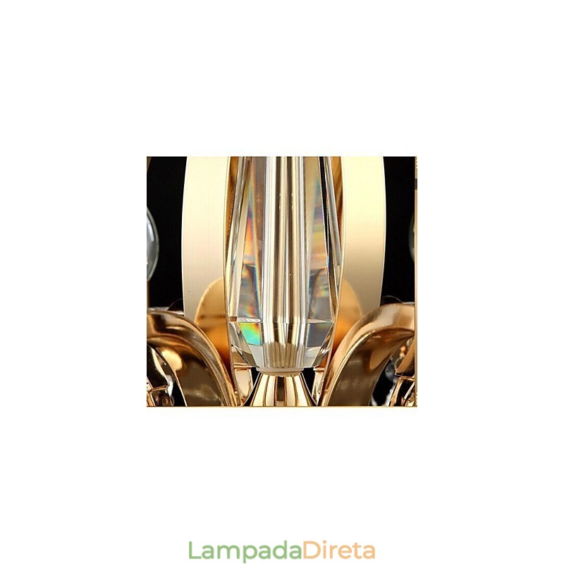 Lustre de cristal de ferro forjado de ouro de alta qualidade 8 luzes