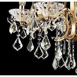 Lustre de cristal de ferro forjado de ouro de alta qualidade 8 luzes