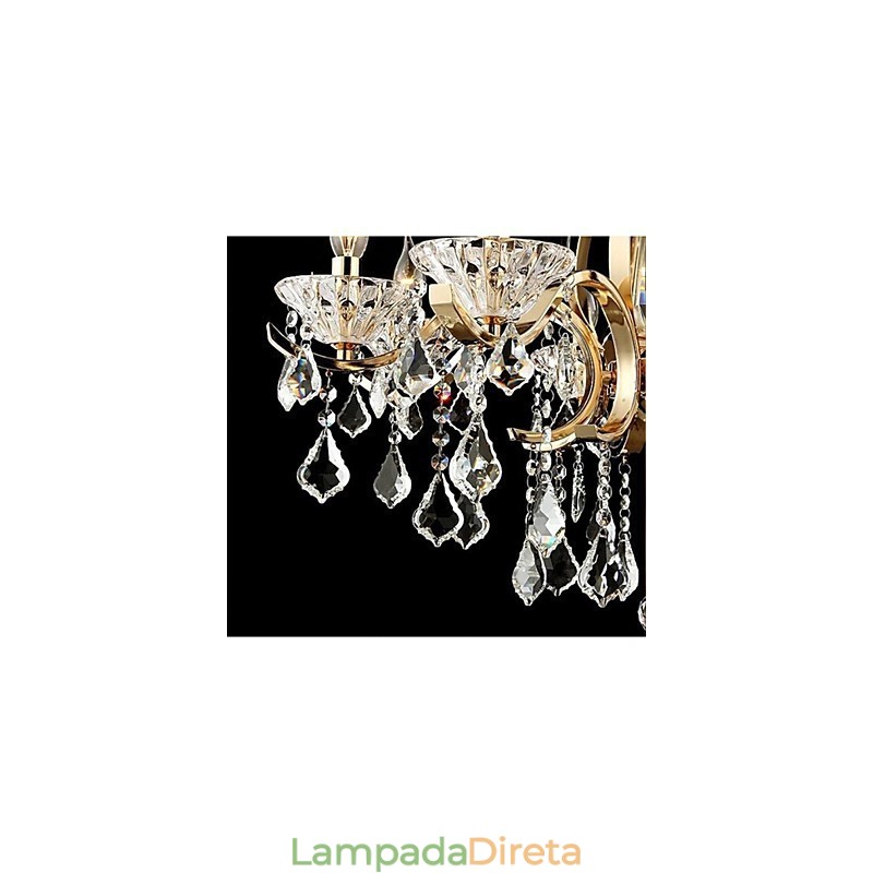 Lustre de cristal de ferro forjado de ouro de alta qualidade 8 luzes